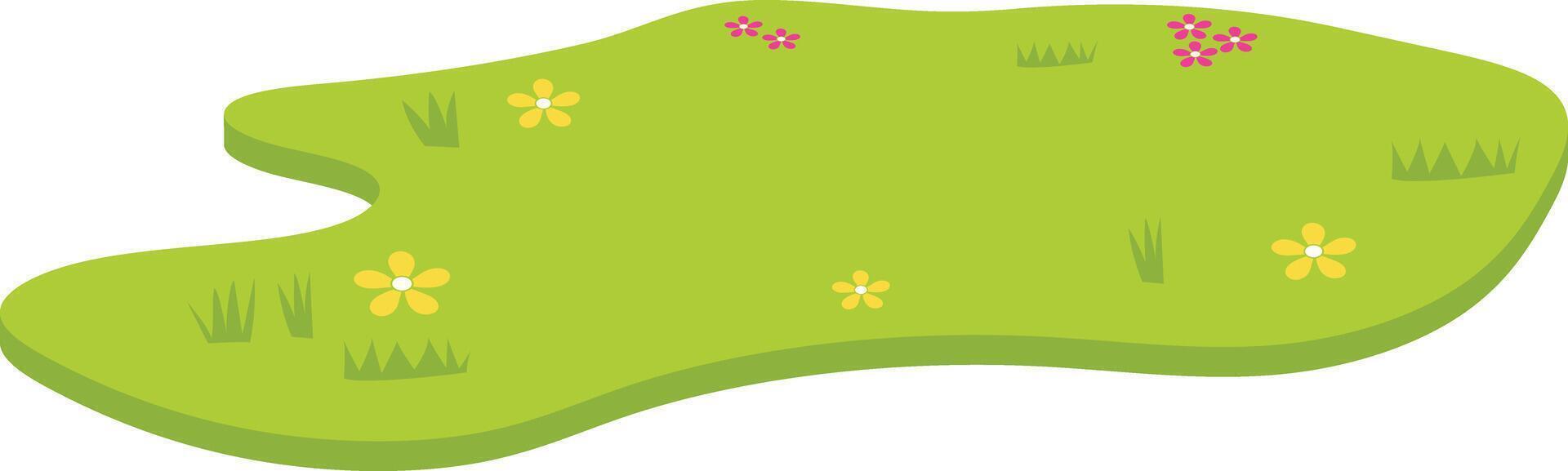Kids Grass Landscape, Cartoon Illustration vector
