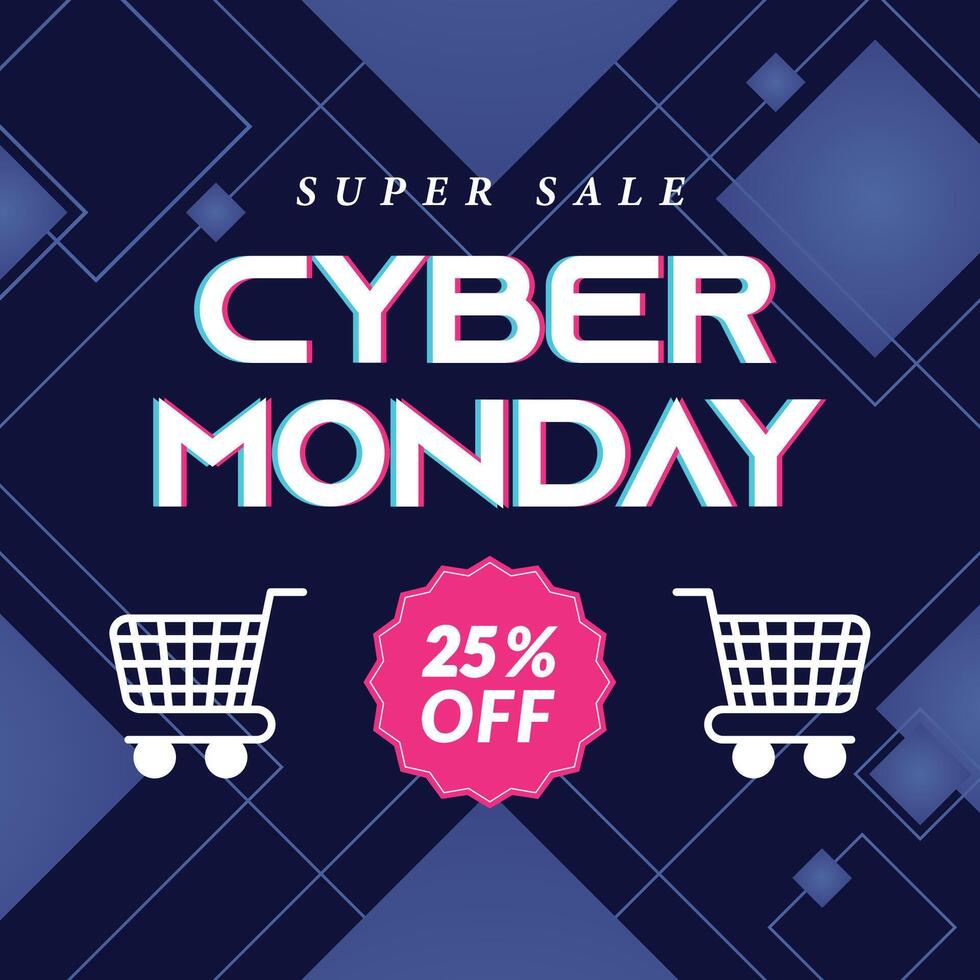 Cyber Monday special offer with neon design and colorful lights, vector