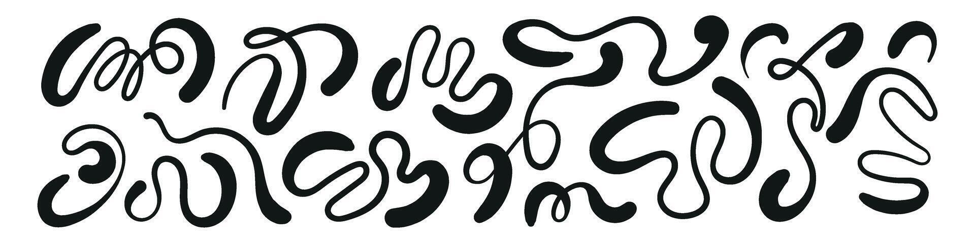 Wavy, fluid pattern with organic shapes. Groovy doodle liquid design. Flat illustration isolated on white background. vector