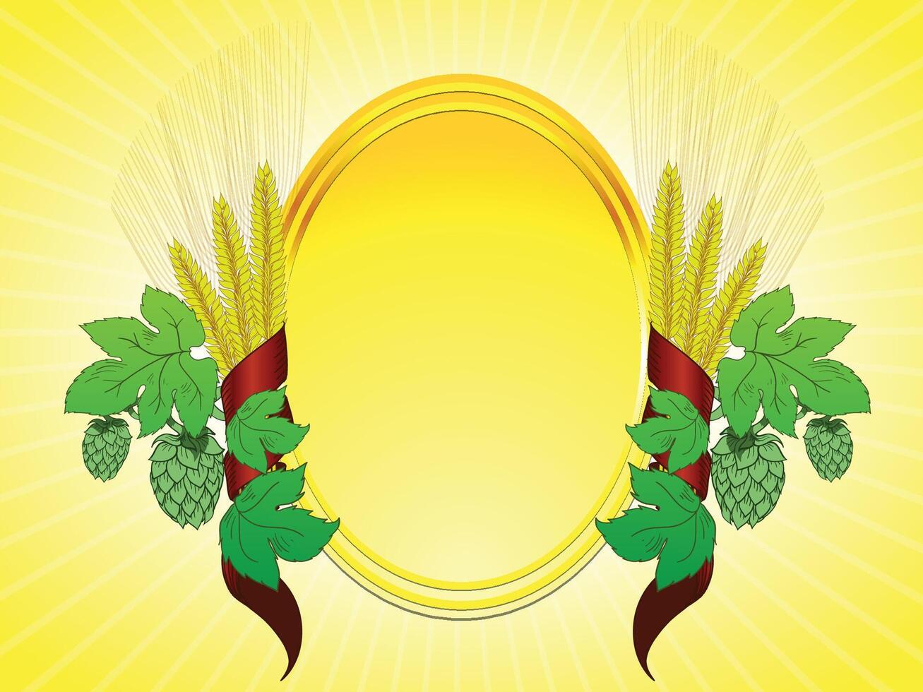 wheat and hops illustration vector