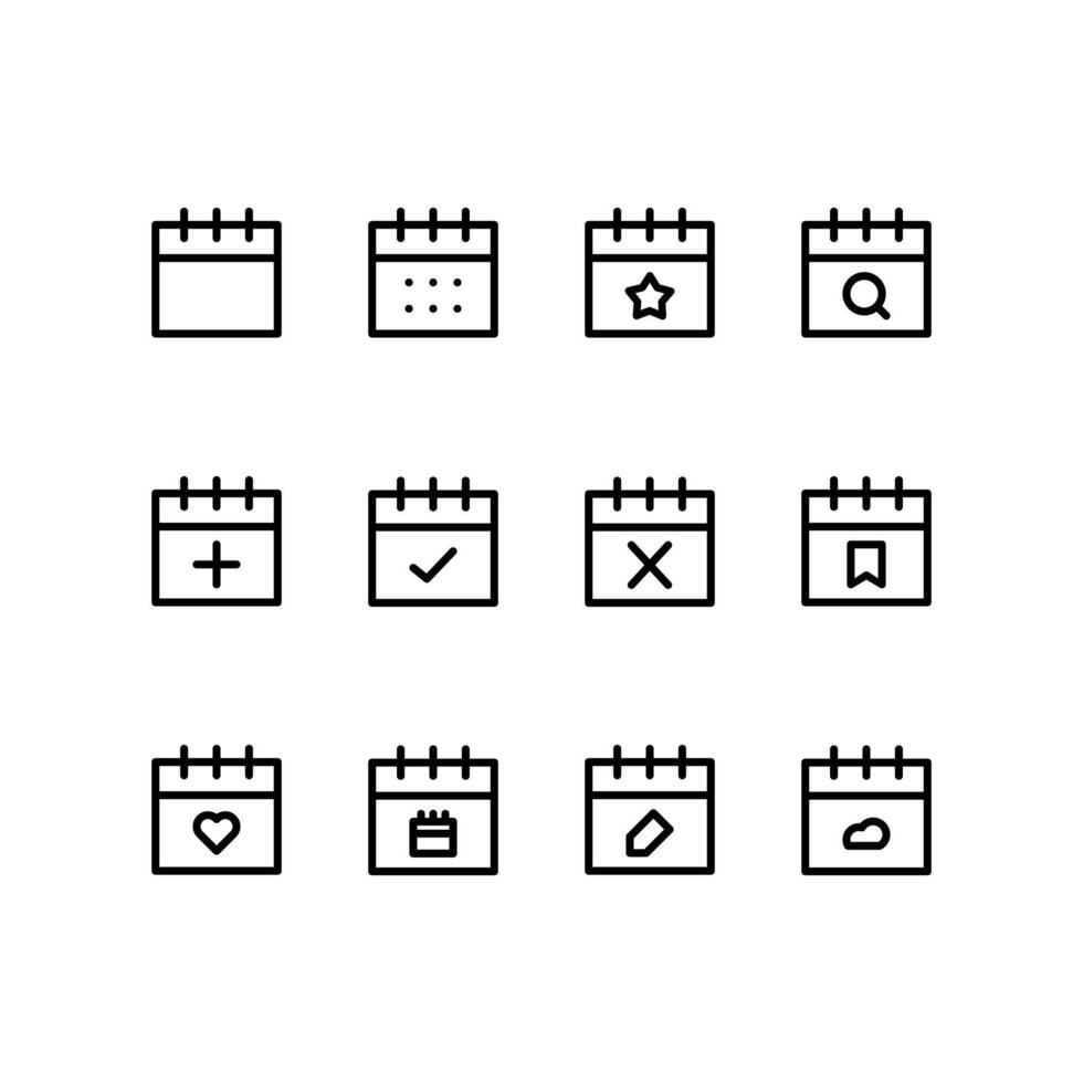 Calendar icon set. Date icon set. Icon set. vector