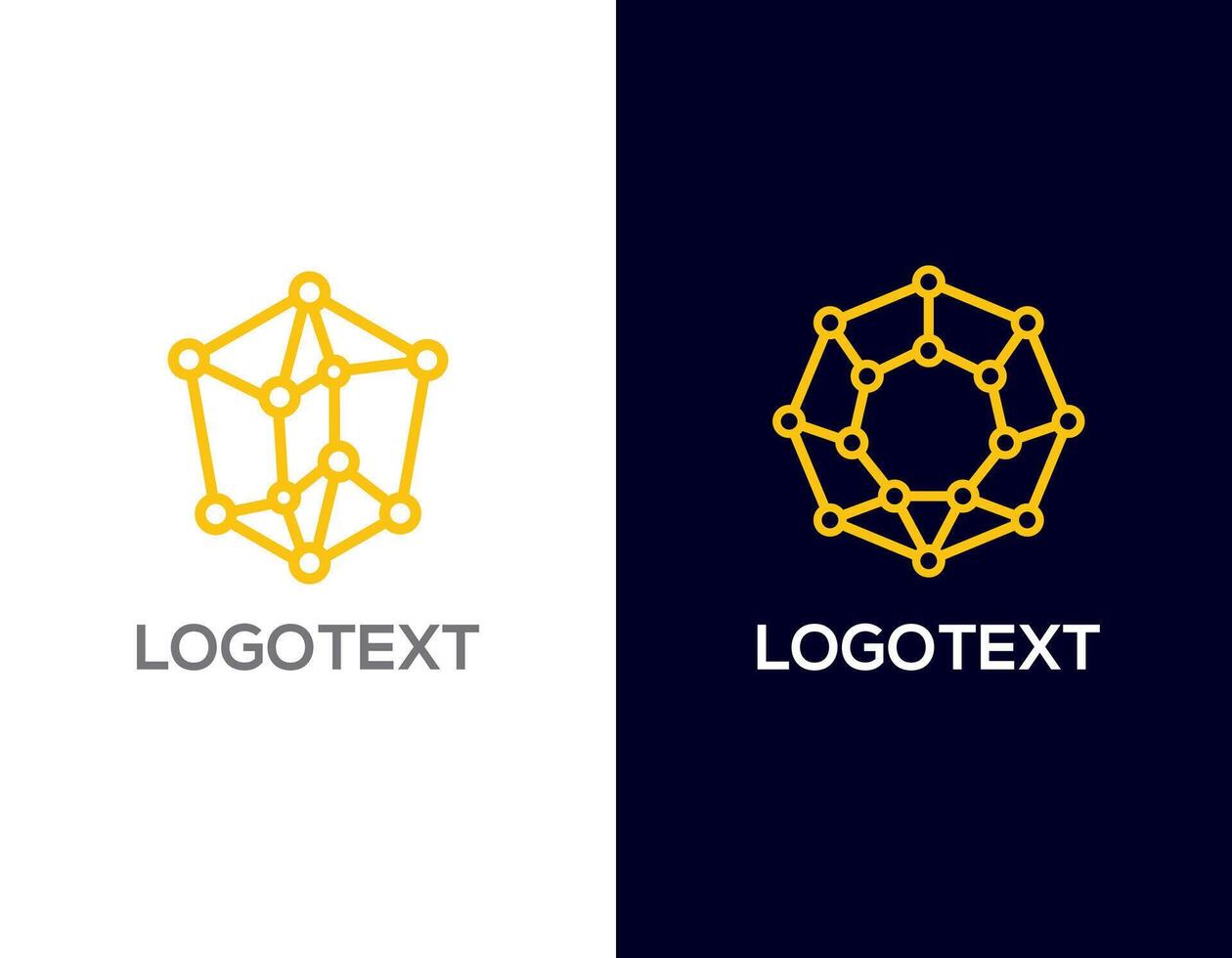 Abstract Network Connection Node logo design vector