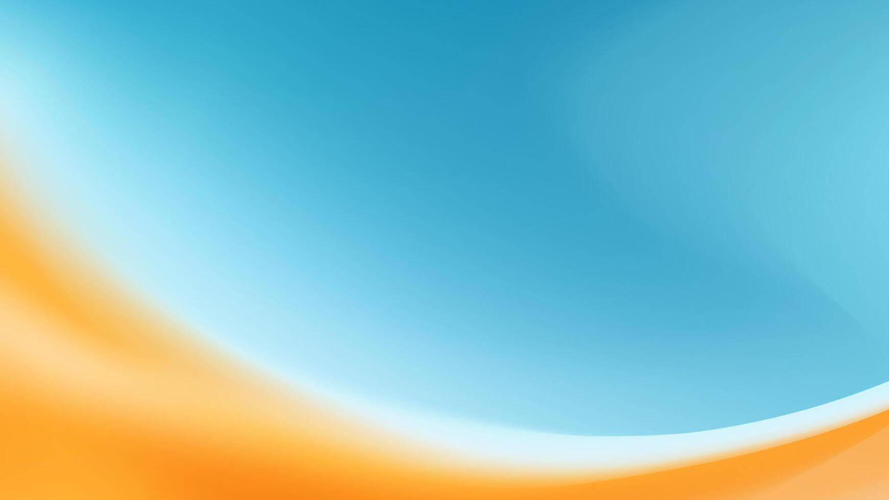 Warm and vibrant abstract background with a flowing orange and blue wave. vector