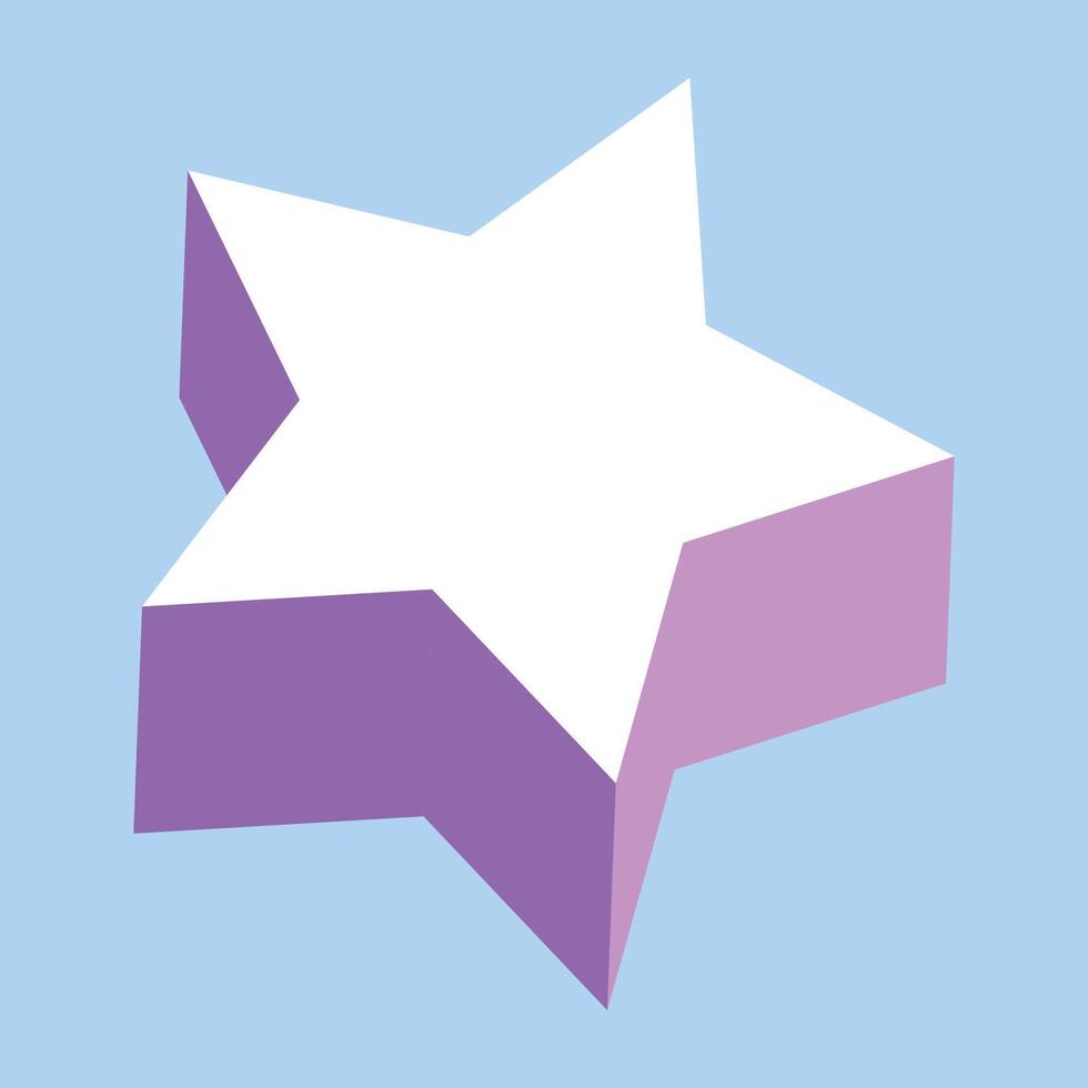 3d star symbol illustration on blue background vector