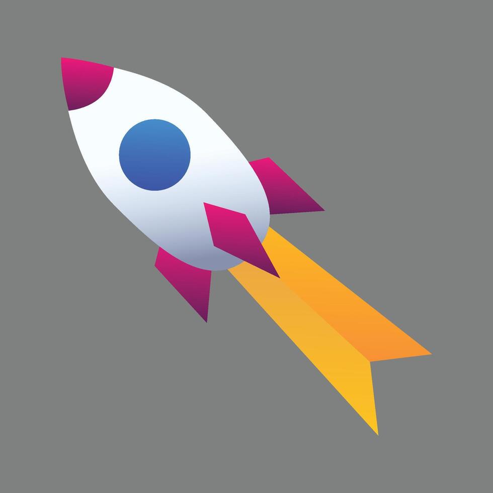 Rocket social media icon on gray background vector