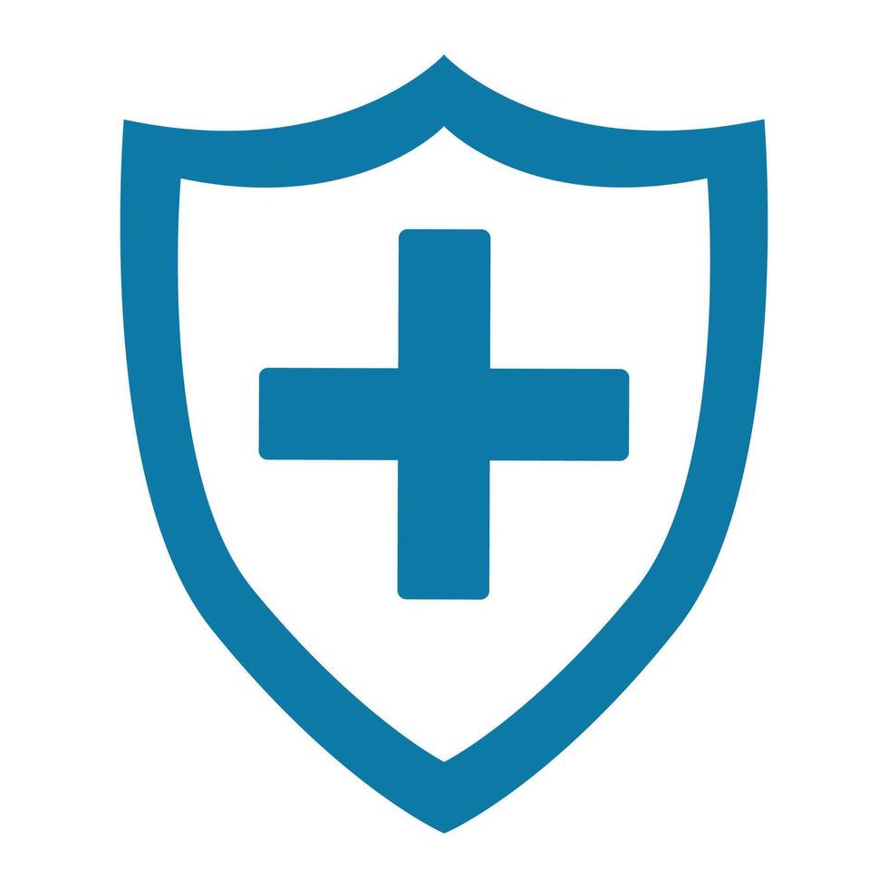 Immune system medical shield icon in trendy flat style design vector