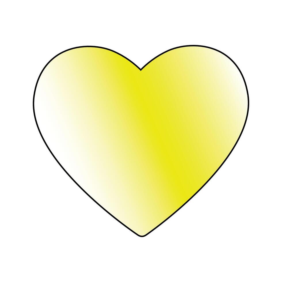 Yellow Heart Flat Style on white background vector