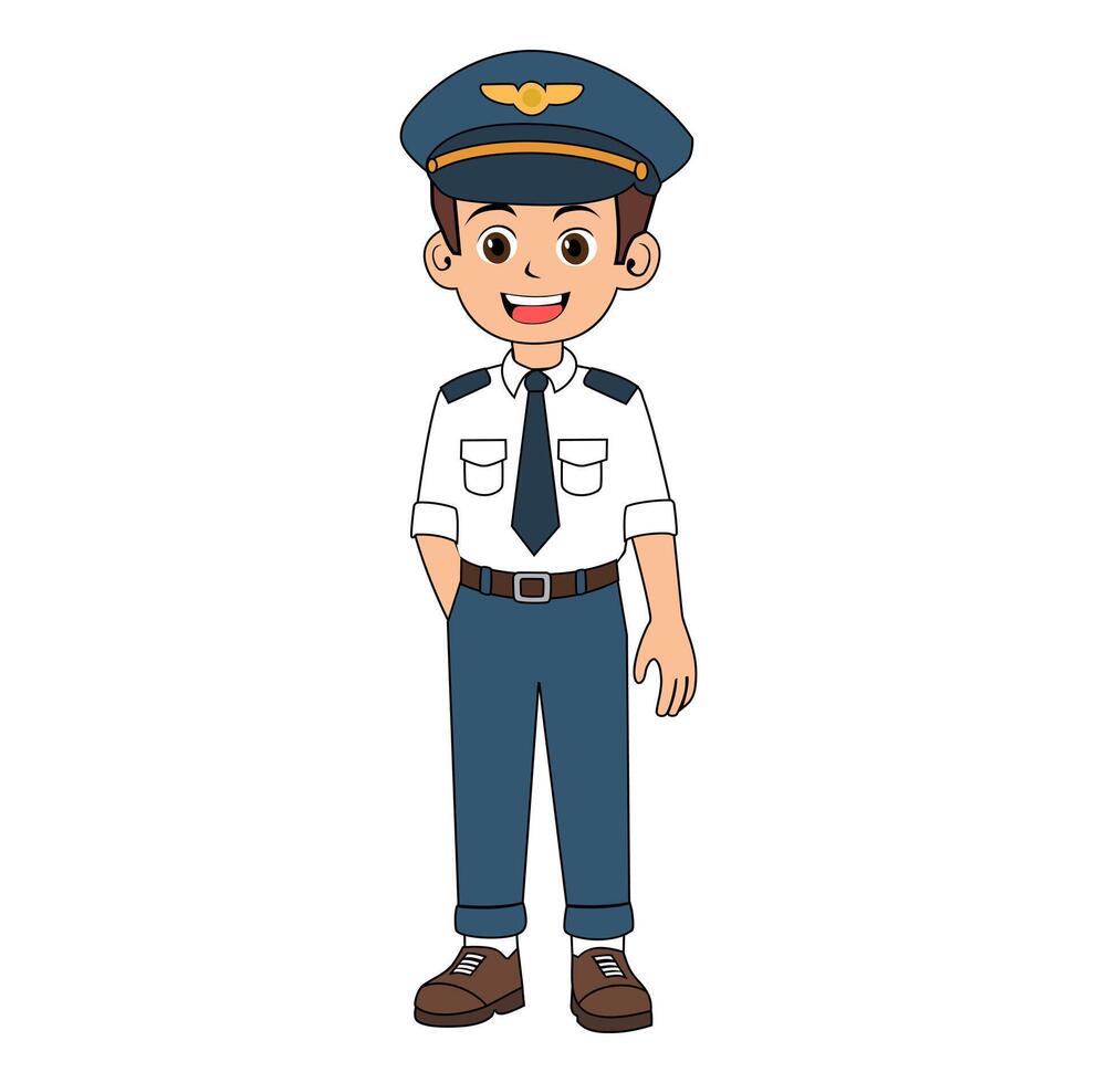 Cartoon Man Pilot Vectors