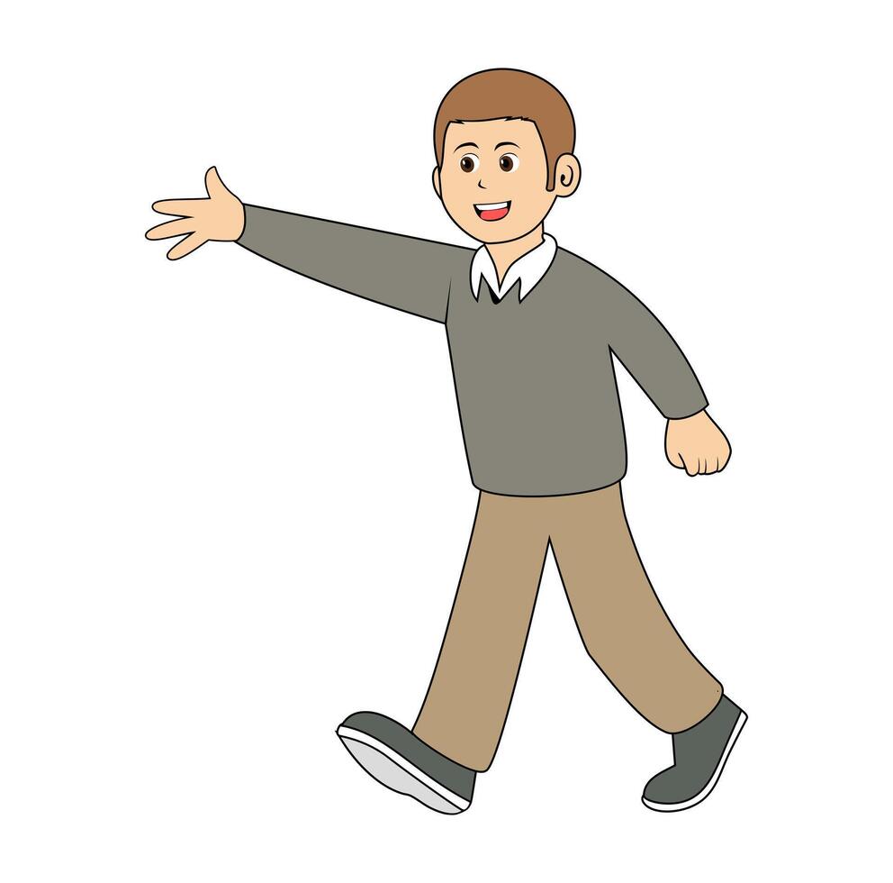 Cartoon Man Walking vector