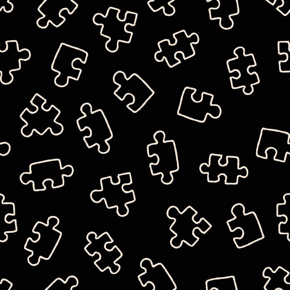 Outline Puzzle Seamless Pattern illustration for Print, Wallpaper, Decoration. vector