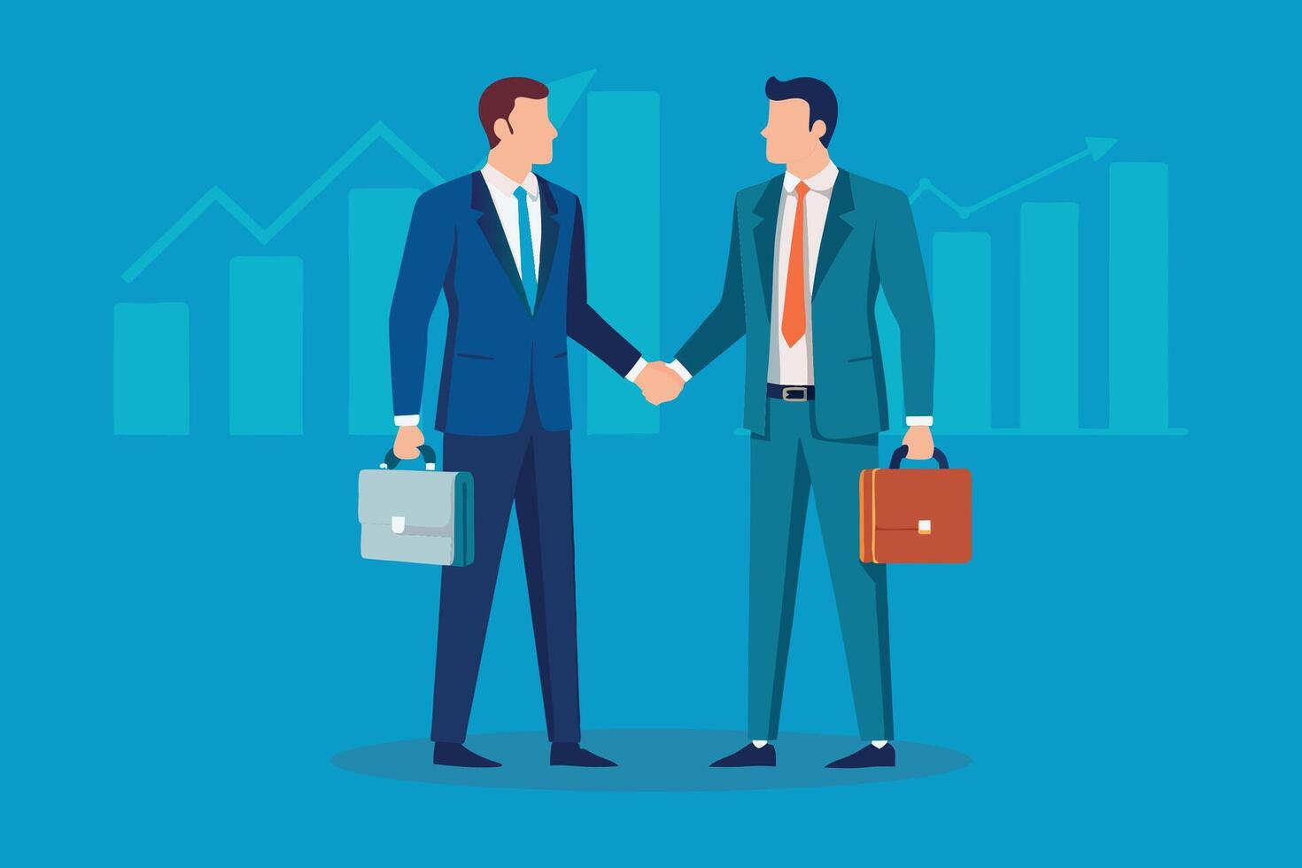 Two young Business men isolated flat illustration vector