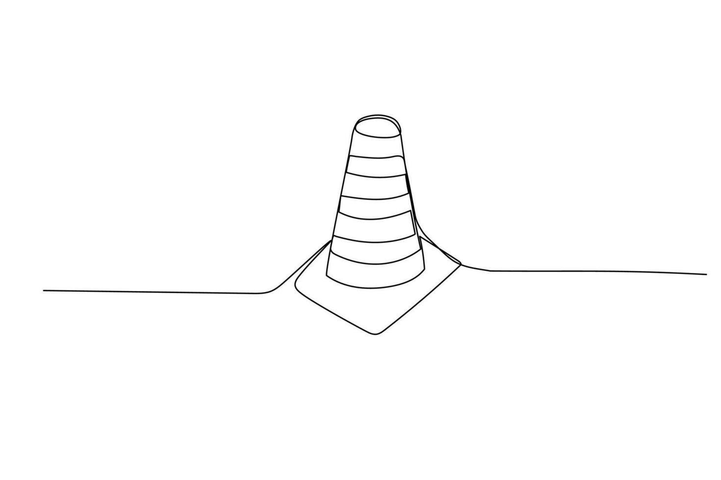 Sports Training Cone one line. Doodle outline illustration isolated on white vector