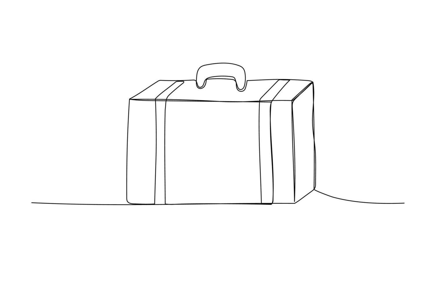 Suitcase one line icon. Doodle drawing isolated on white background. vector