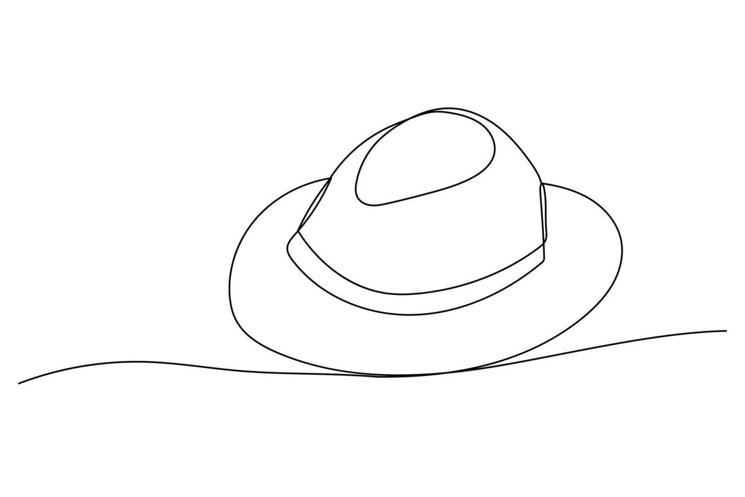Male hat one line icon. Doodle drawing isolated on white background. vector