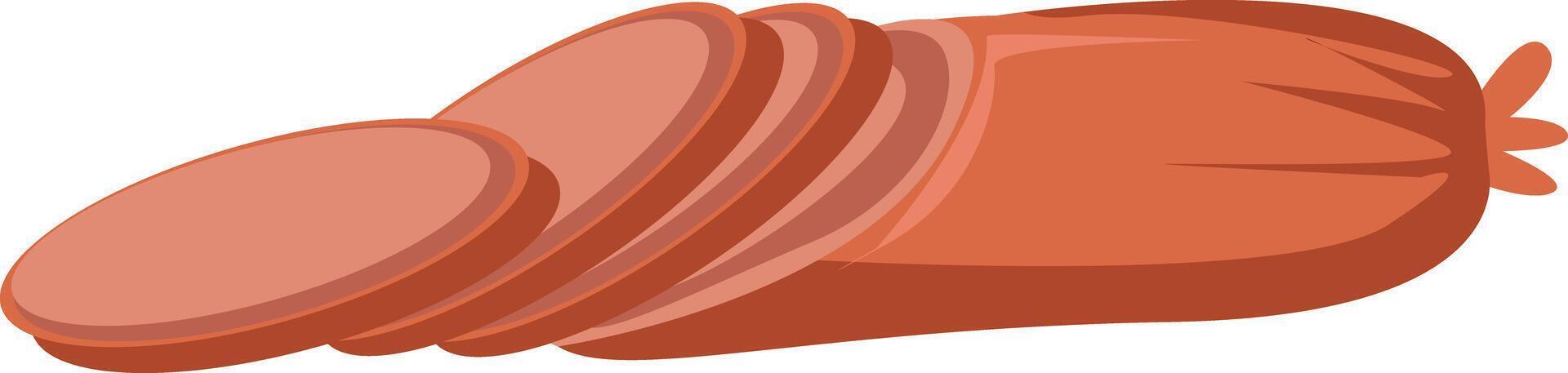 Fresh Raw Pepperoni Slices Illustration vector