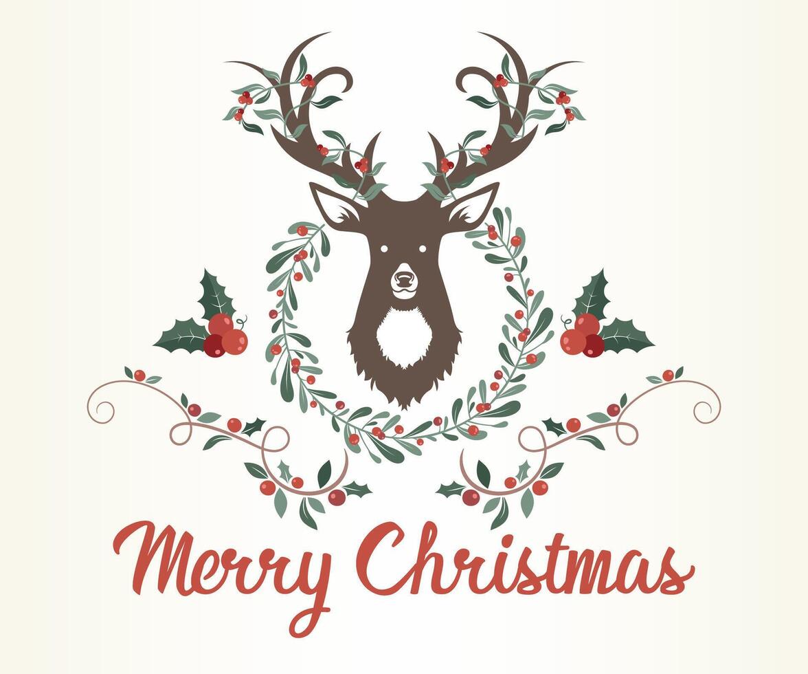 Merry Christmas deer vector