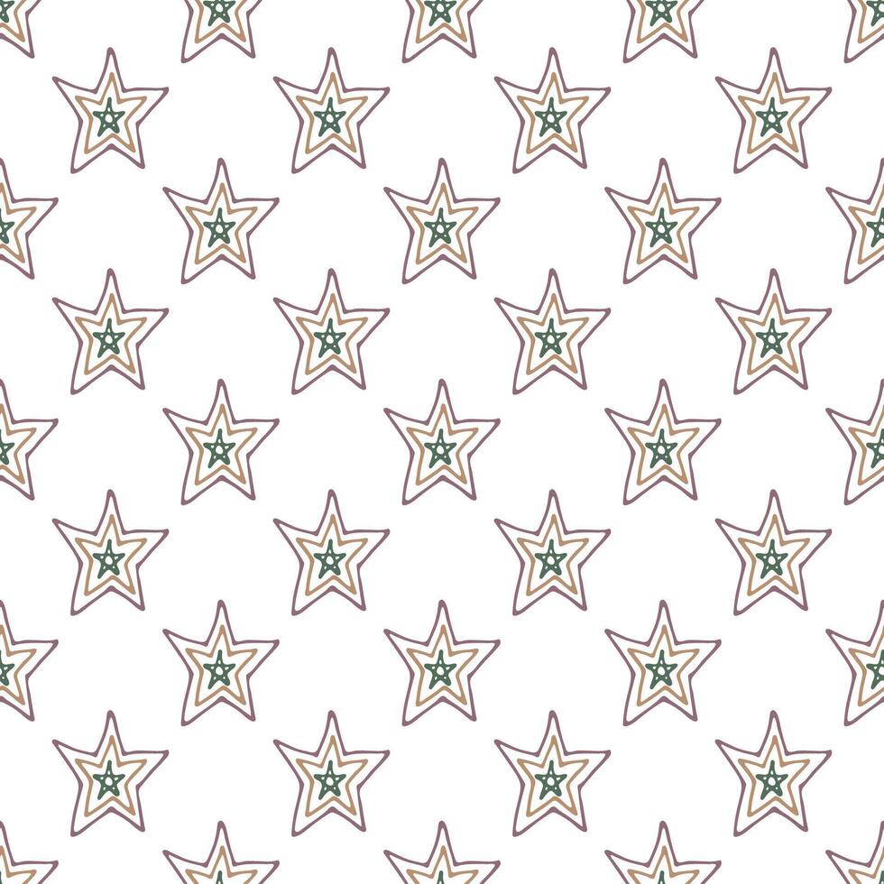 Seamless pattern with cute stars doodle for decorative print, wrapping paper, greeting cards, wallpaper and fabric vector