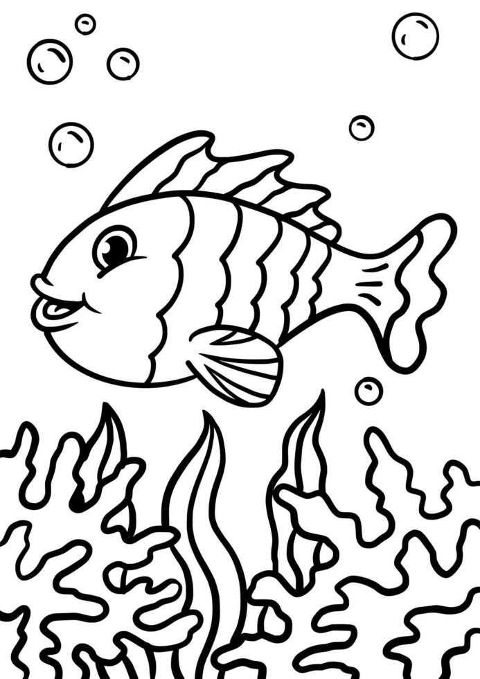 Fish drawing illustration vector