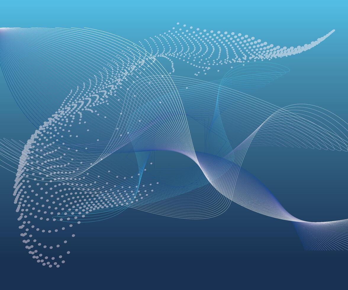 Abstract wave background digital line vector