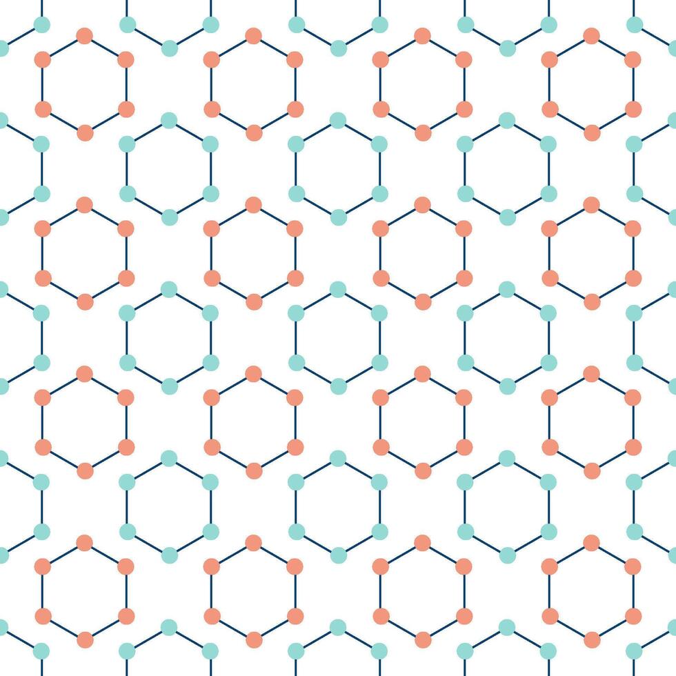 Seamless chemical pattern with benzene molecule. Infinite texture for analysis, exploration, ecology vector
