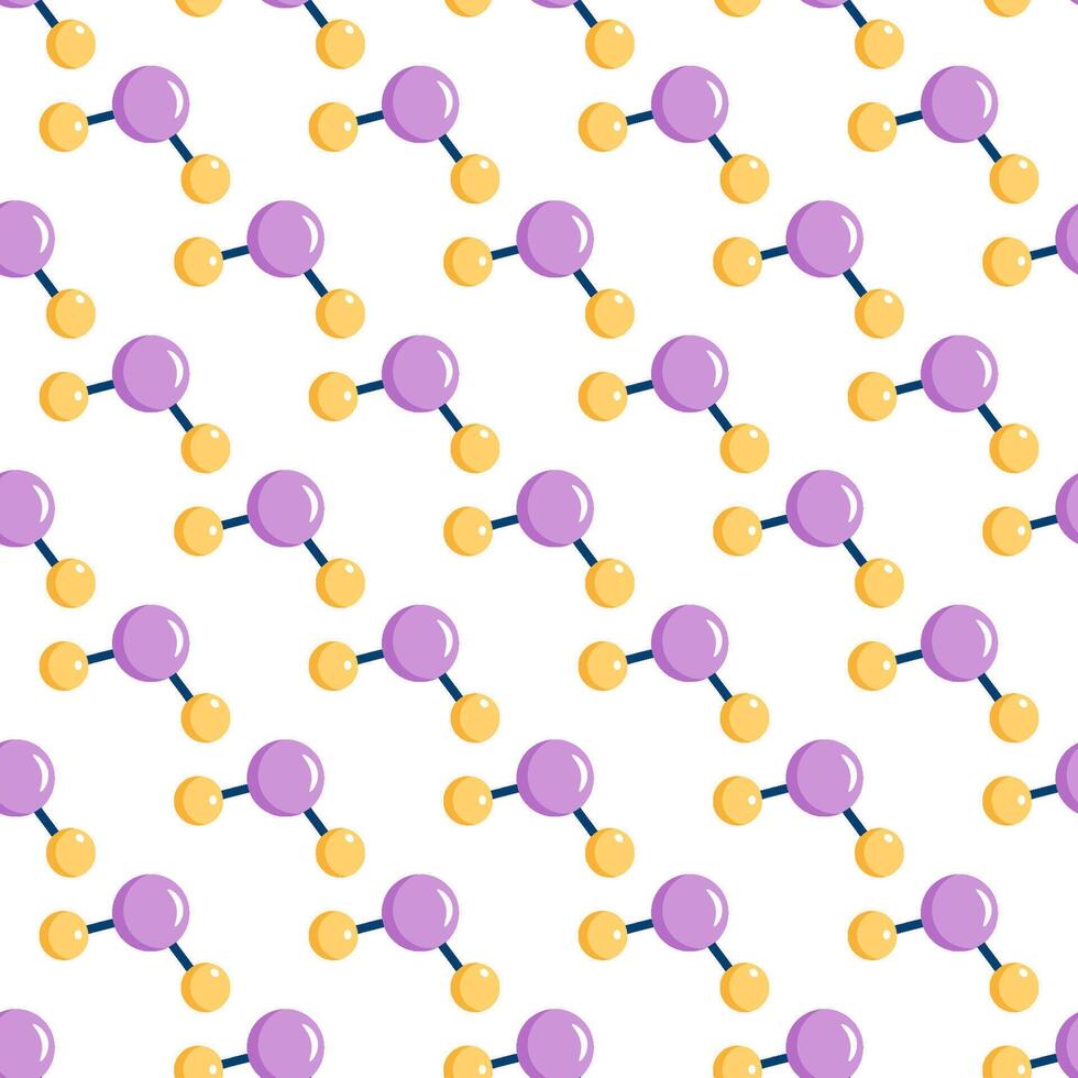 A molecule of a substance, a chemical reaction, a study, an analysis. Seamless Pattern in Chemistry, Biology, Ecology vector
