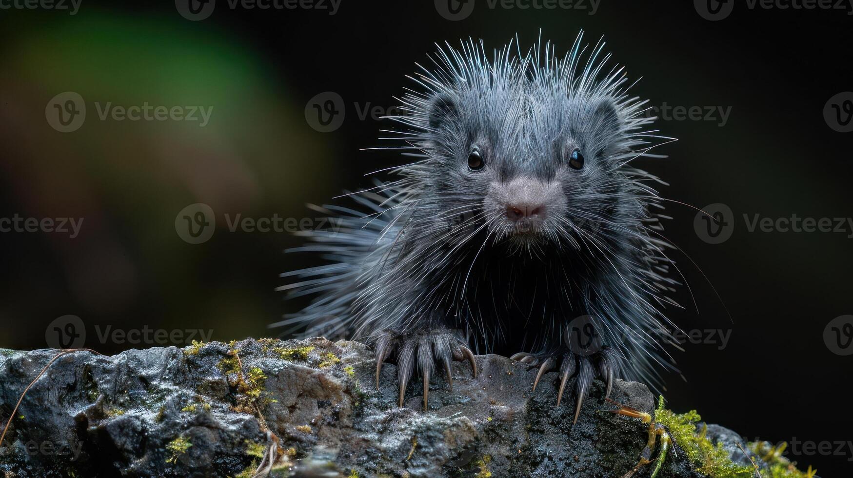 A wild pine marten looking directly at the camera with its distinctive bushy tail and whiskers, photo