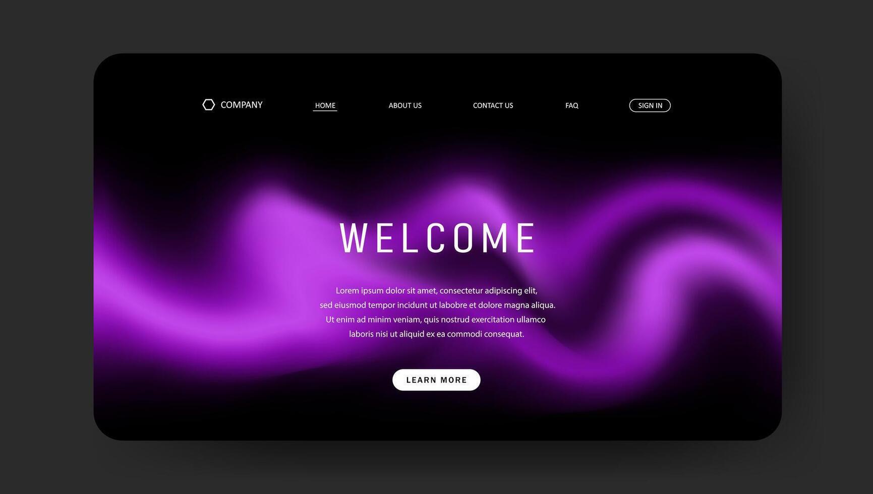 abstract purple gradient landing page website UI design design vector
