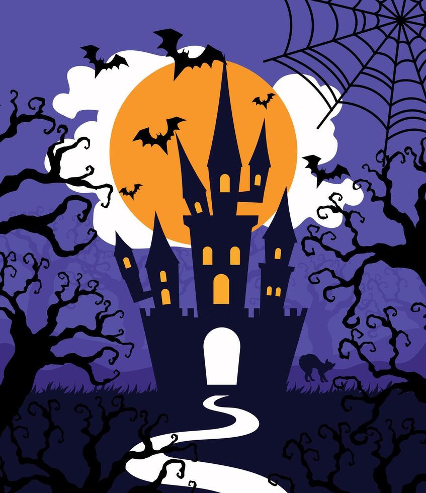 Halloween background. Elements and shapes. Sinister pumpkins. Scribble effect. Hand drawn. Trendy doodle. Horror. Ghost. Autumn. October 31. Saints' Day. Stickers. Icons. Jack o lantern. Flat vector