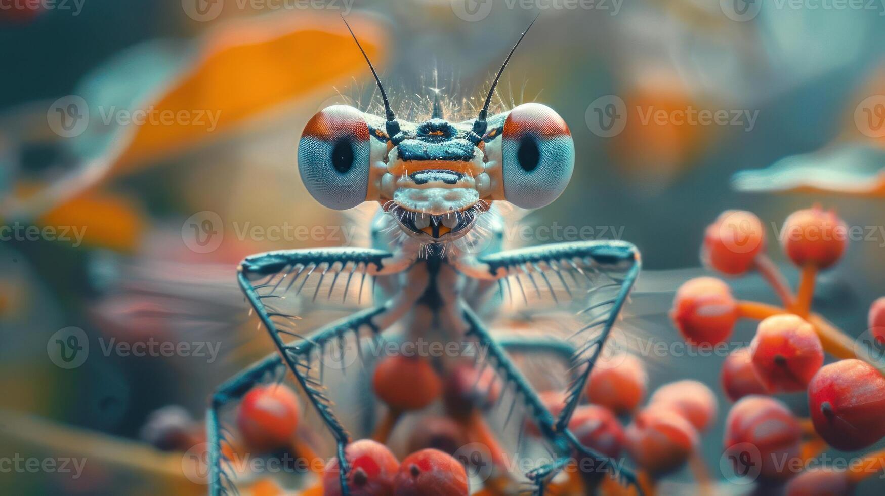 Fascinating, close-up image of a stunning moth with vibrant colors and intricate patterns. photo