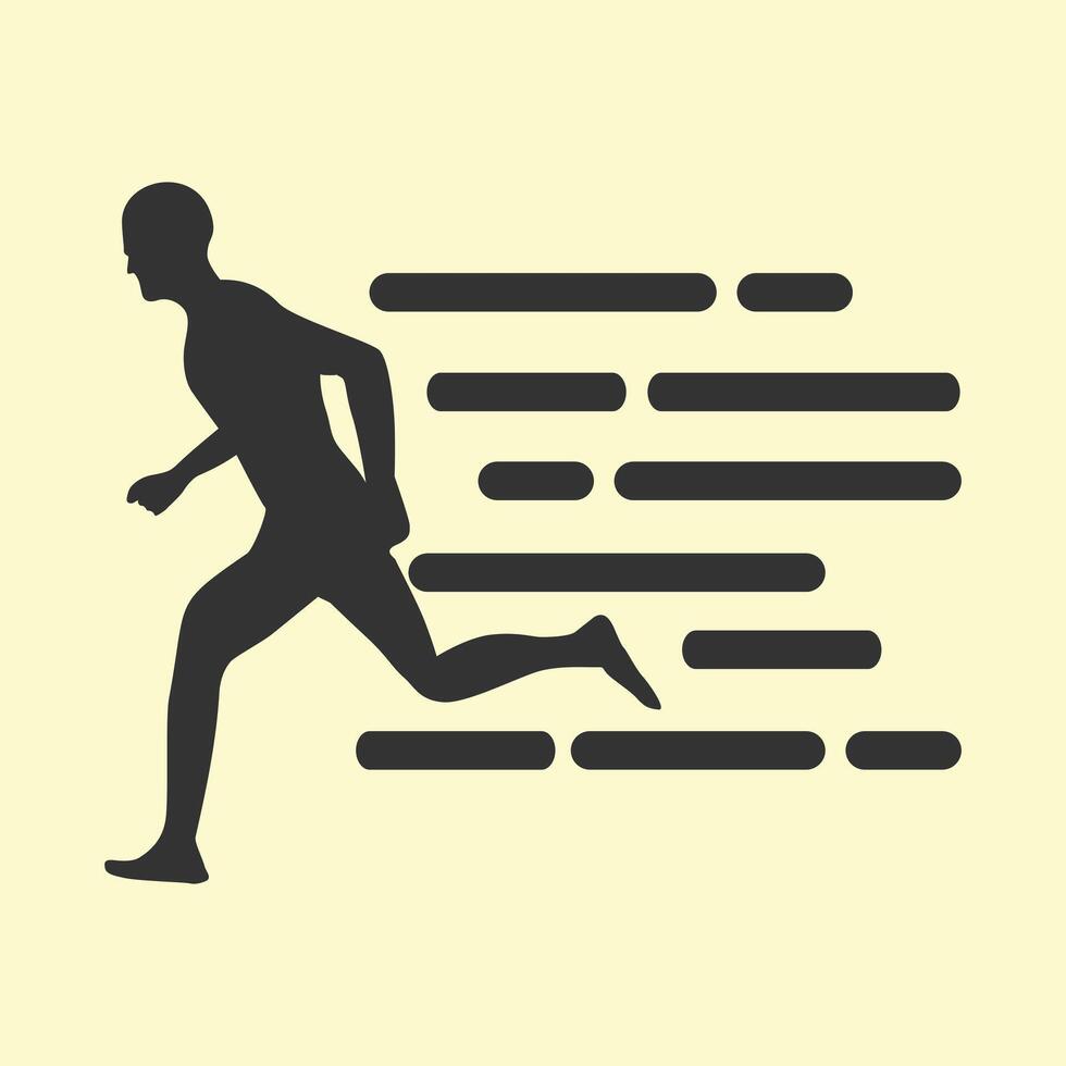 a man silhouette running fast icon vector