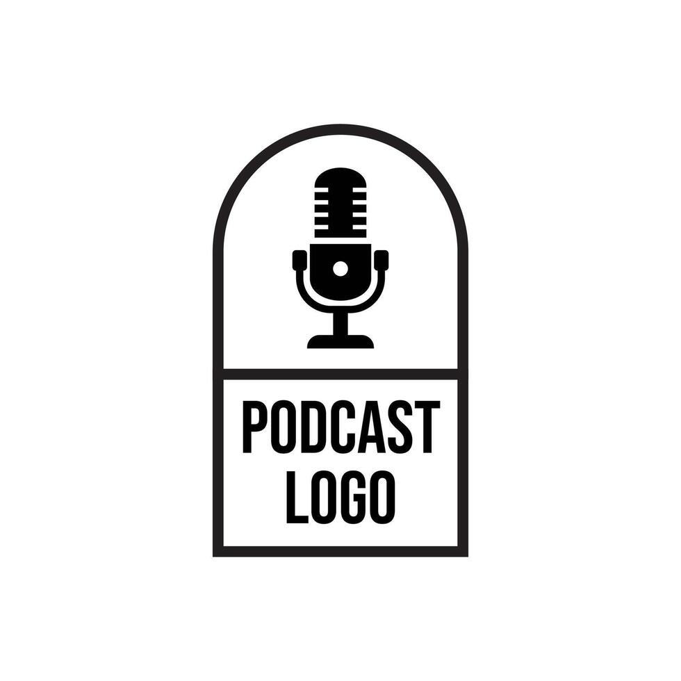 Podcast logo design vector