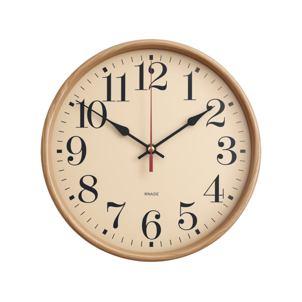 Vintage wall clock with Roman numerals display png