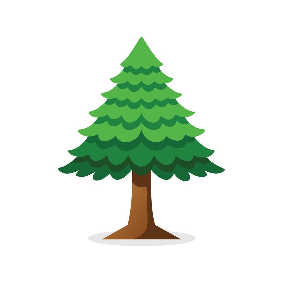 Tamarack tree isolated flat illustration on white background. vector