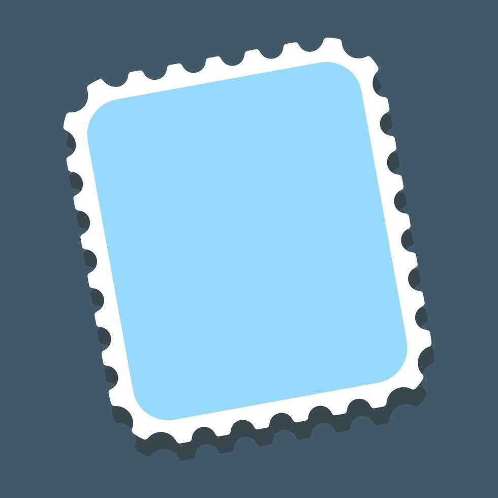 blue square blank stamp in flat design. vector