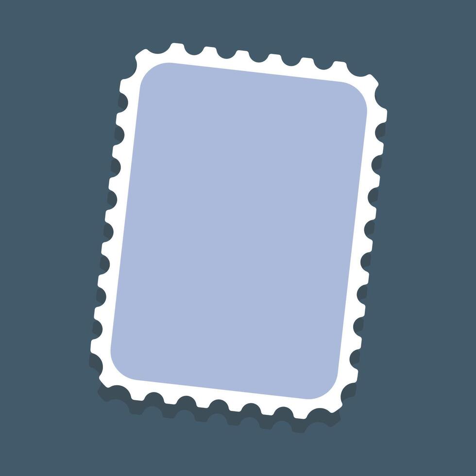 blank blue square shape stamp in flat design vector
