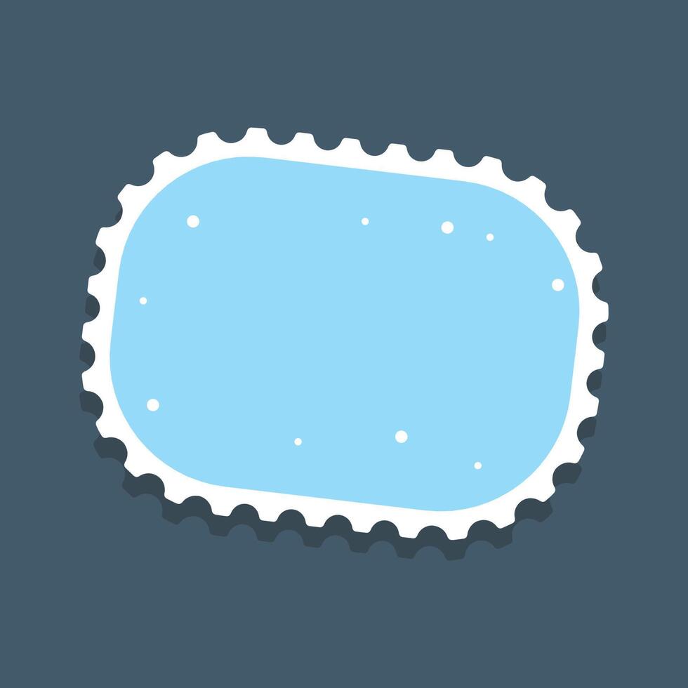 blue round square shape blank stamp in flat design. vector
