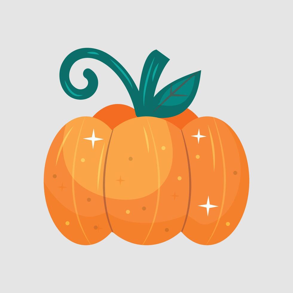 shiny pumpkin fruit in flat design. vector