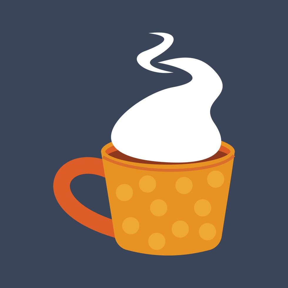 Hot coffee cup in flat design. vector