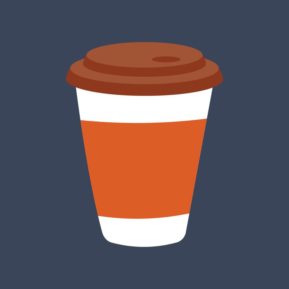 cardboard coffee cup in flat design. vector