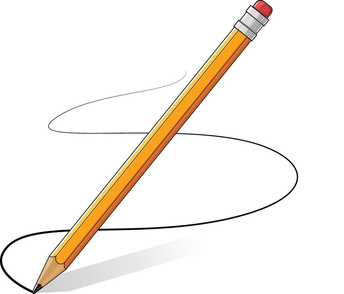 Yellow Pencils drawing line vector