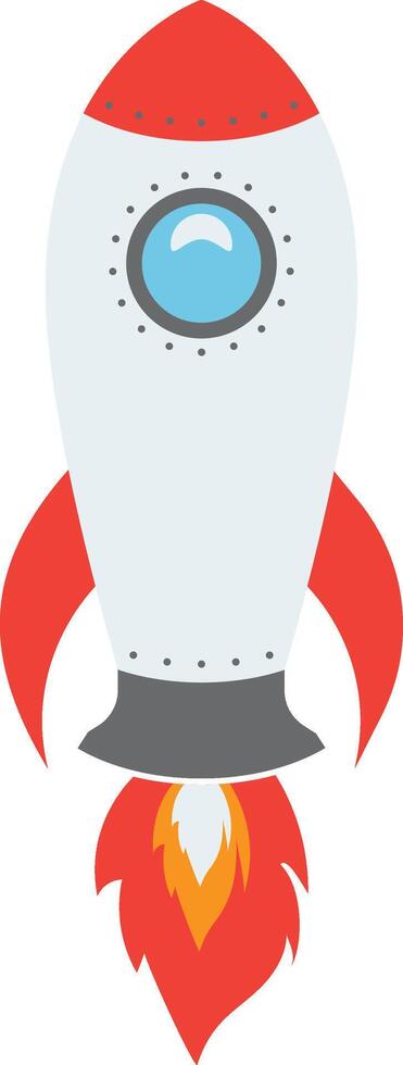 Cartoon Rocket. Simple Kids Illustration vector