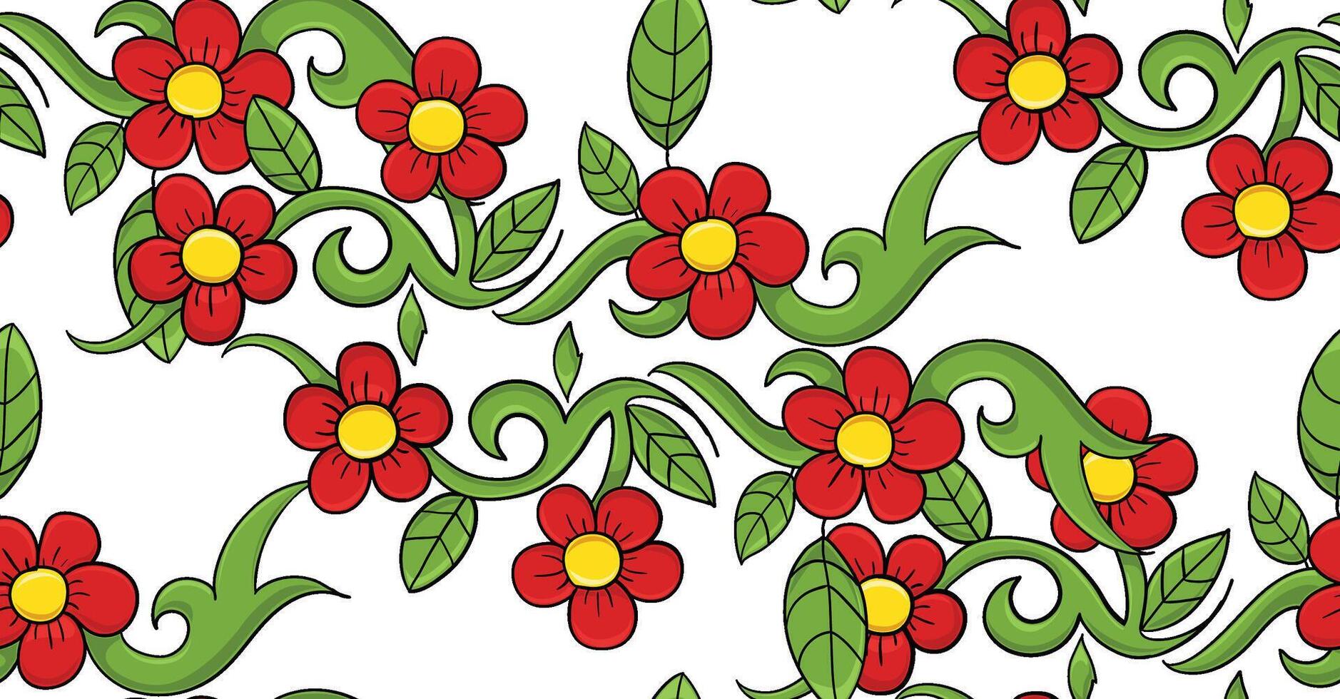 Seamless flower pattern illustration vector