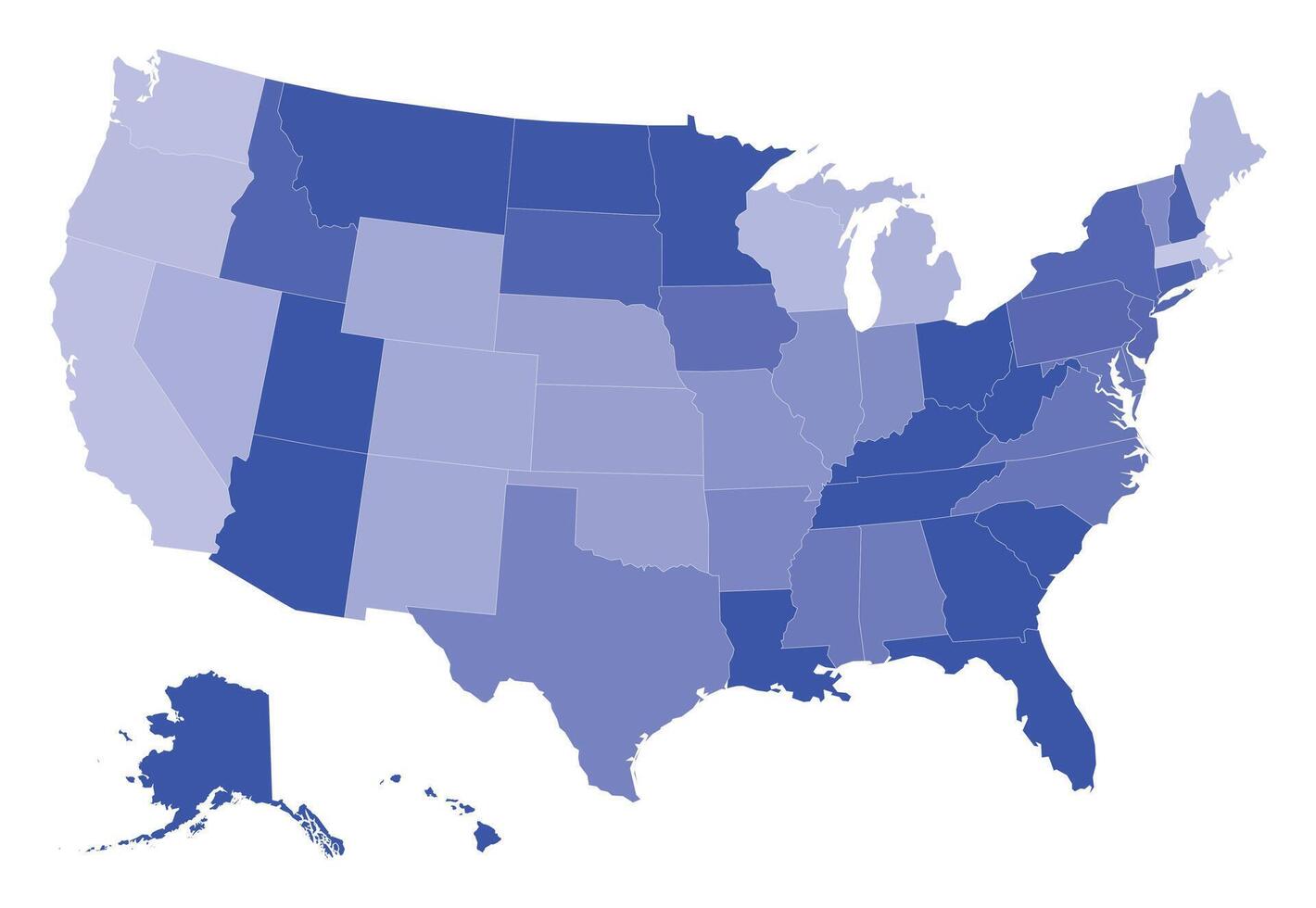 Colorful United States map illustration vector
