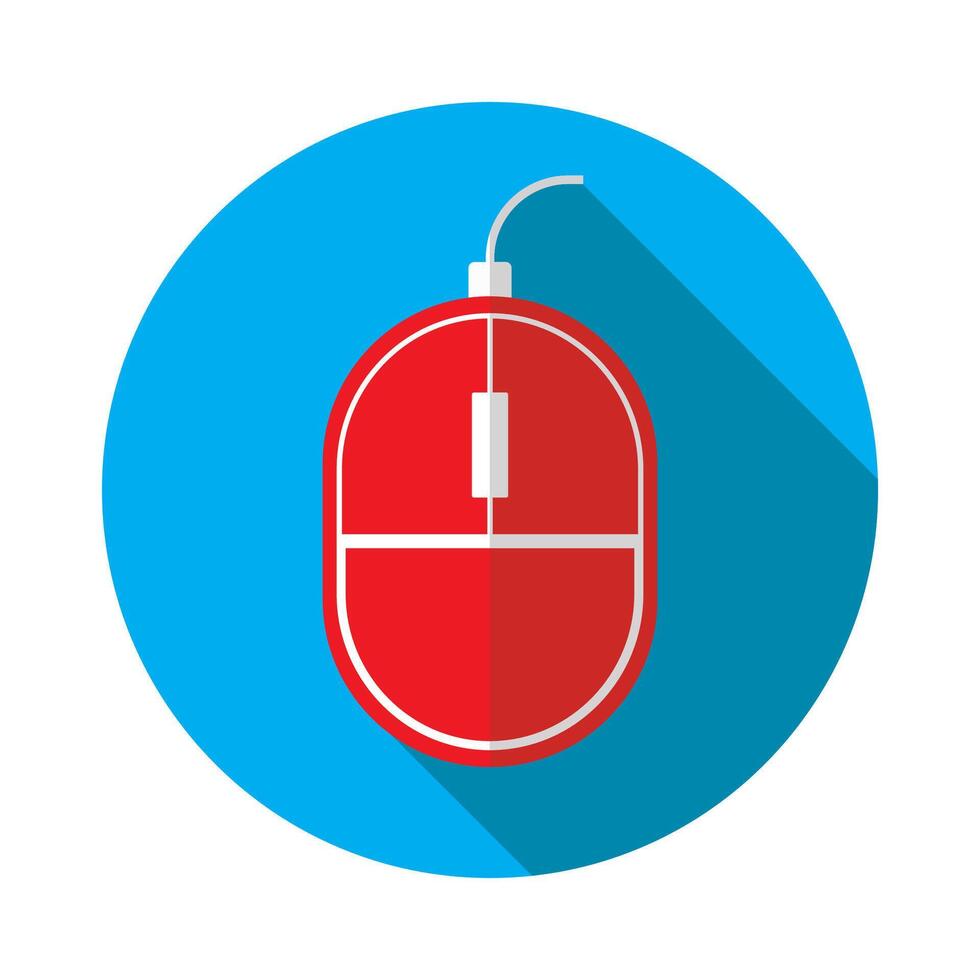 Computer mouse icon. Flat design style. Modern illustration for web site or mobile app vector
