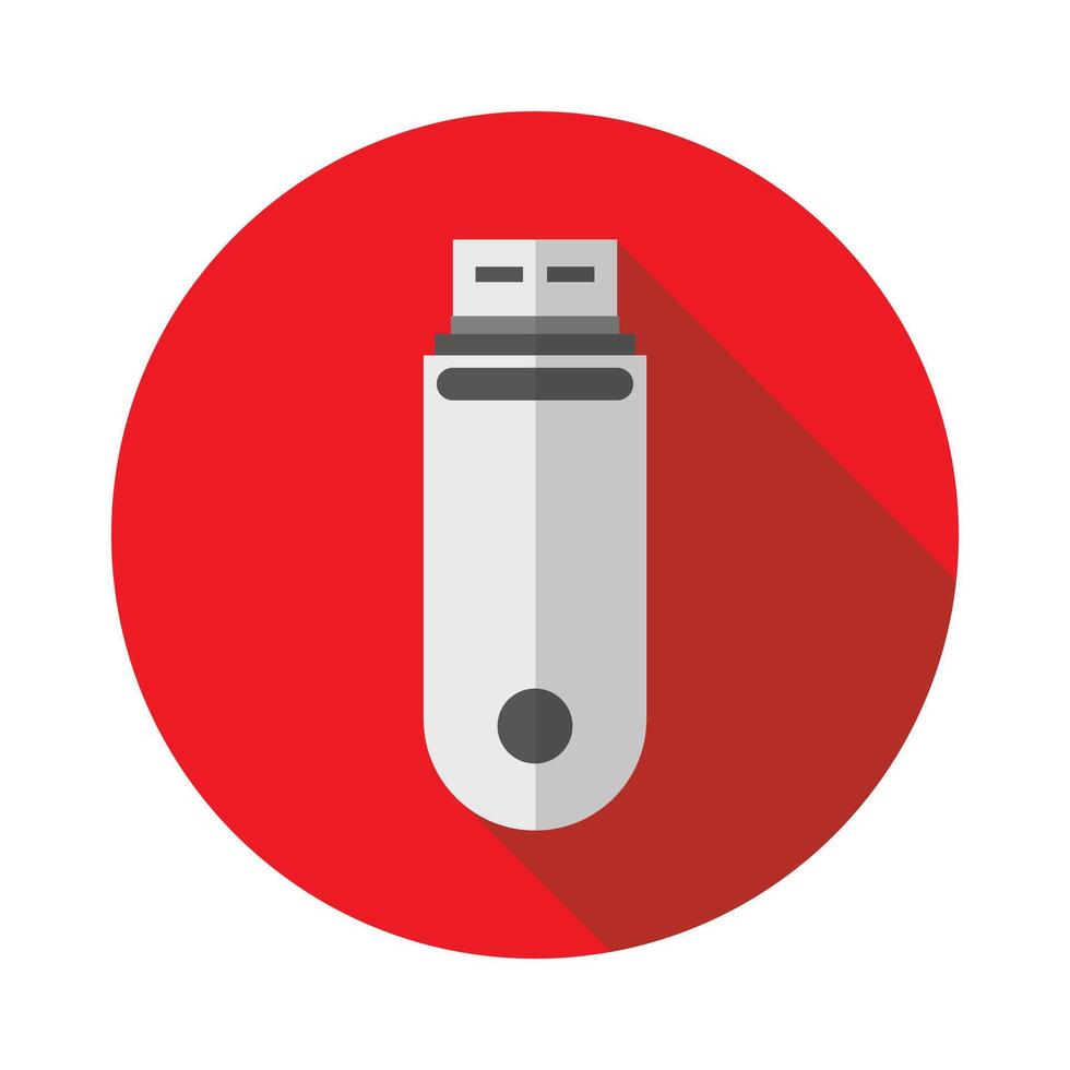 Usb flash drive icon illustration. Flat design style. vector
