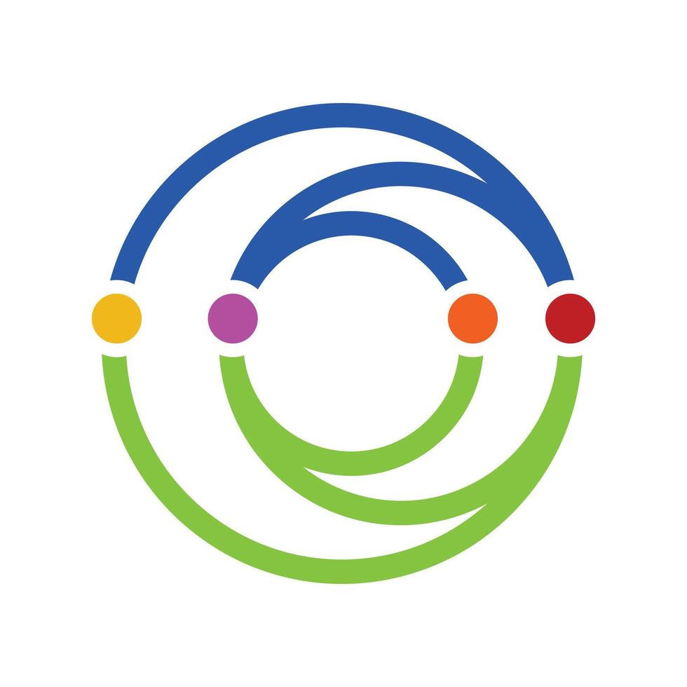 connected circle icon logo template illustration design vector