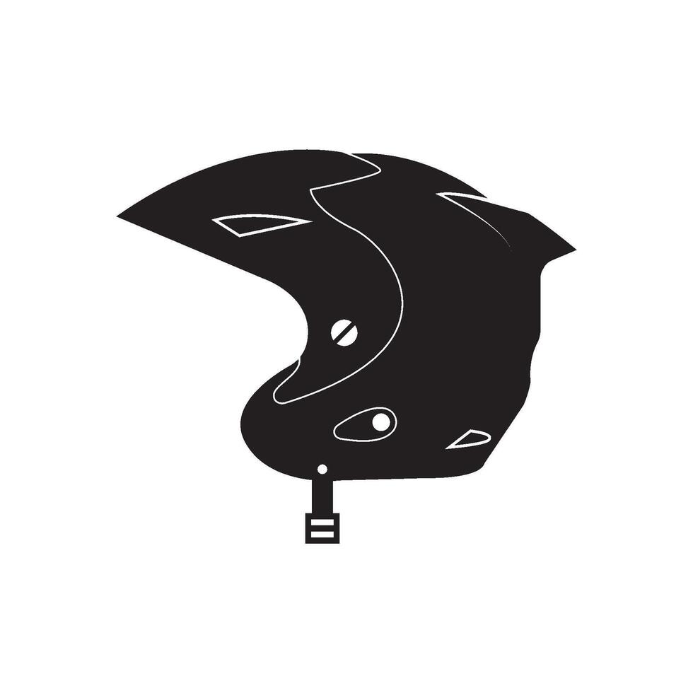 A black and white illustration of a helmet vector