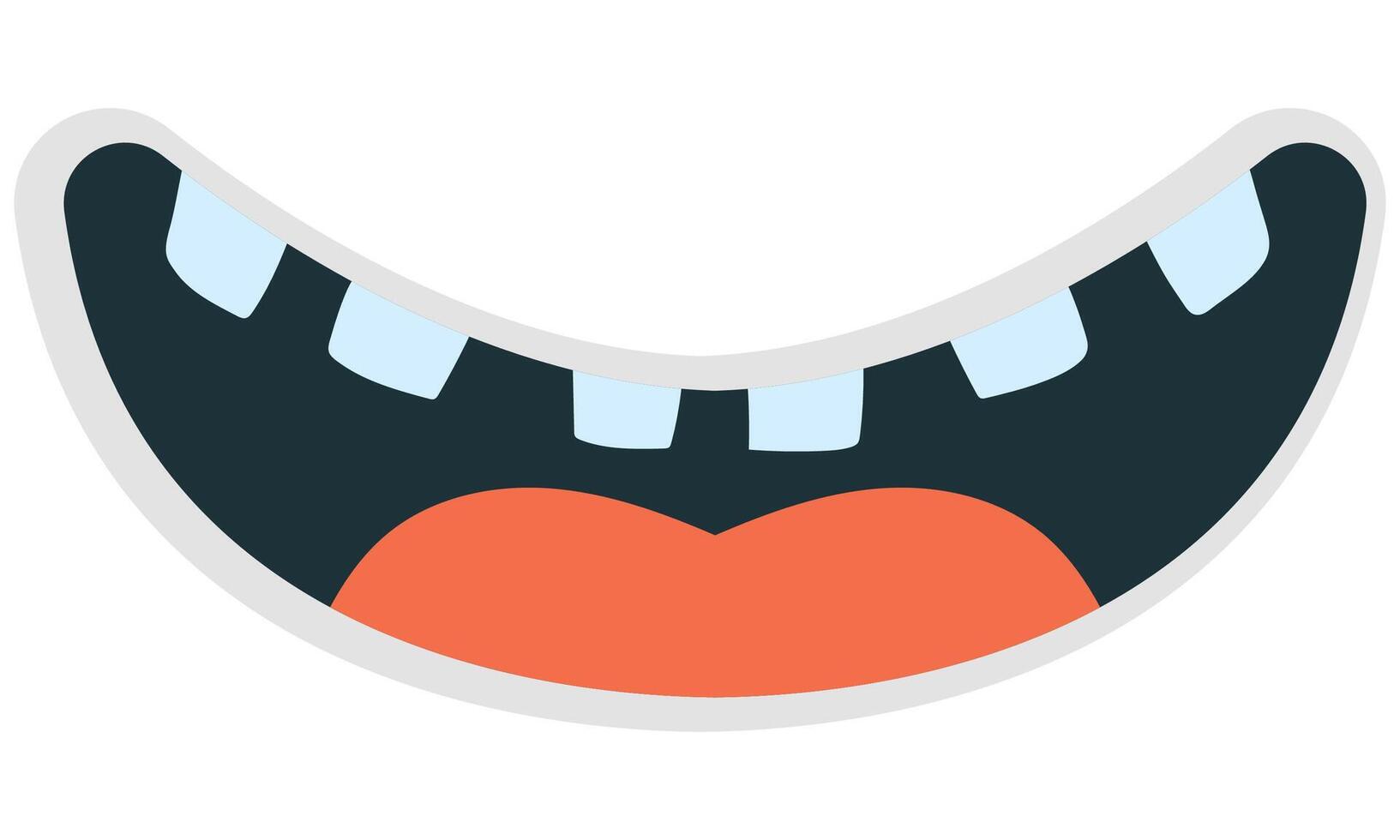 Smiling mouth flat cartoon illustration isolated on white background. vector