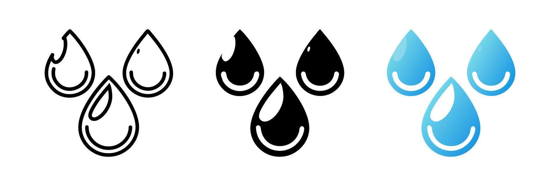 Water drops icon set illustration vector
