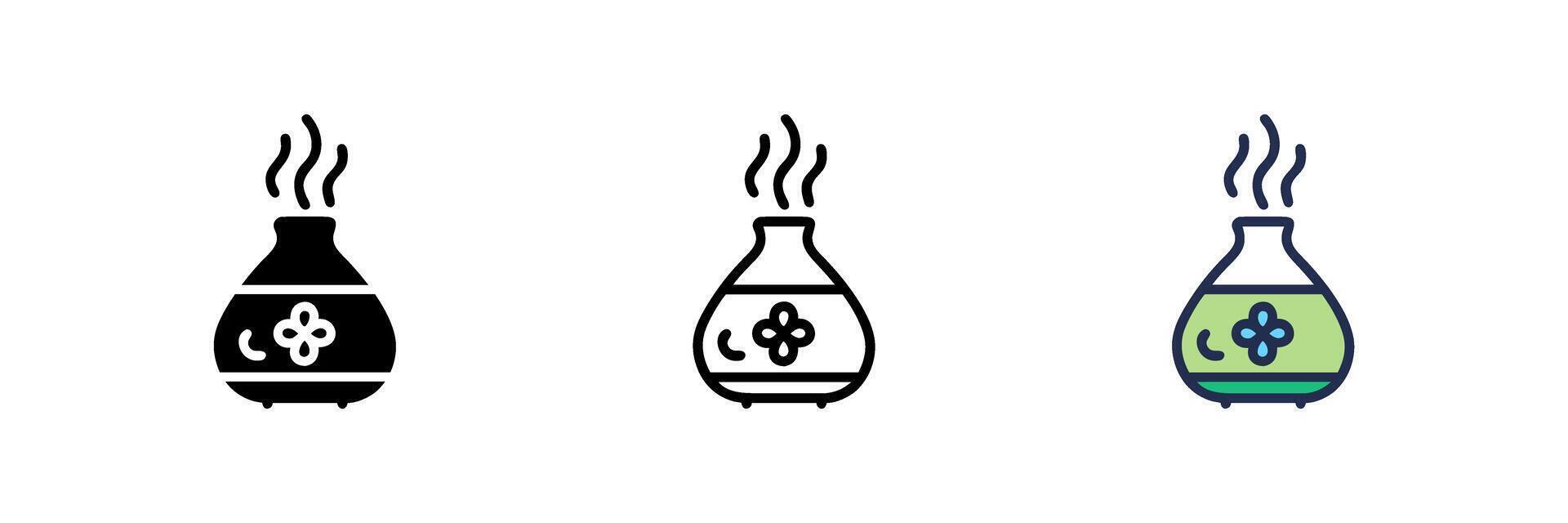 Three bottles with smoke coming out of them vector